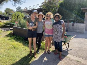 JoAnn Sanchez's students at the SCNM Herb Garden