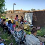 JoAnn Sanchez teaching in the SCNM herb garden