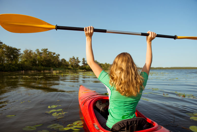 Woman in a kayak